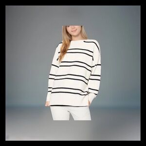 Sanctuary Black and White Striped Sweater